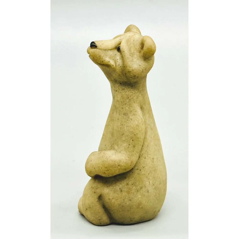 Quarry Critters Billy Bear Figurine‎ Tan Stone Resin Second Nature Design 2000